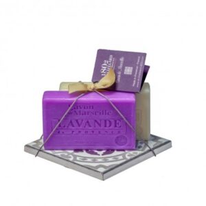 Soap Dish & 2Soaps Lavender & Goats milk